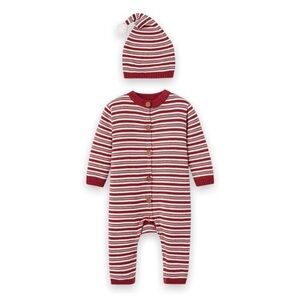 Elegant Baby Christmas Holiday Cotton Knit Romper Jumpsuit 12 Months NWT